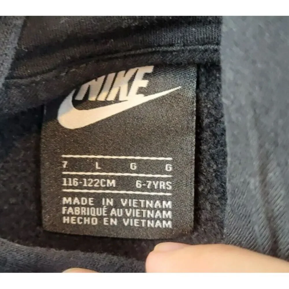 Nike Kids Sportswear Club Fleece‎ Pullover Hoodie Sweatshirt Black Size 7